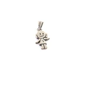 Vintage 925 Sterling Silver Girl Pendant Charm • Possibly Chile 1970s